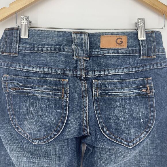 G By‎ Guess Blue Jeans Claudia Bootcut Denim Women Size 27 Zip Pockets - Picture 7 of 9